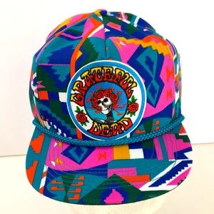 Vtg 90s Grateful Dead Aztec San Sun SnapBack Hat